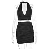 Women's Top & Skirt 2pcs Clothing Set - Weriion