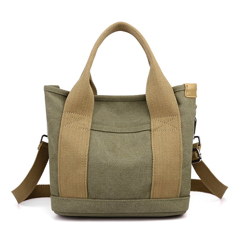 Women's Trendy Simple Fashion Style Large Capacity Commute Leisure Canvas Shoulder Bag - Weriion