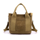 Women's Trendy Simple Fashion Style Large Capacity Commute Leisure Canvas Shoulder Bag - Weriion