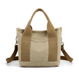 Women's Trendy Simple Fashion Style Large Capacity Commute Leisure Canvas Shoulder Bag - Weriion