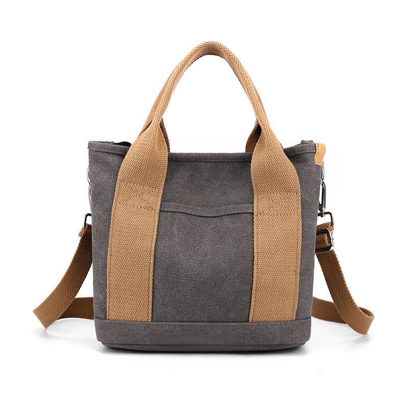 Women's Trendy Simple Fashion Style Large Capacity Commute Leisure Canvas Shoulder Bag - Weriion