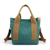 Women's Trendy Simple Fashion Style Large Capacity Commute Leisure Canvas Shoulder Bag - Weriion