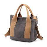 Women's Trendy Simple Fashion Style Large Capacity Commute Leisure Canvas Shoulder Bag - Weriion