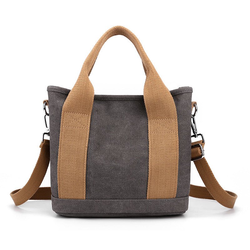 Women's Trendy Simple Fashion Style Large Capacity Commute Leisure Canvas Shoulder Bag - Weriion