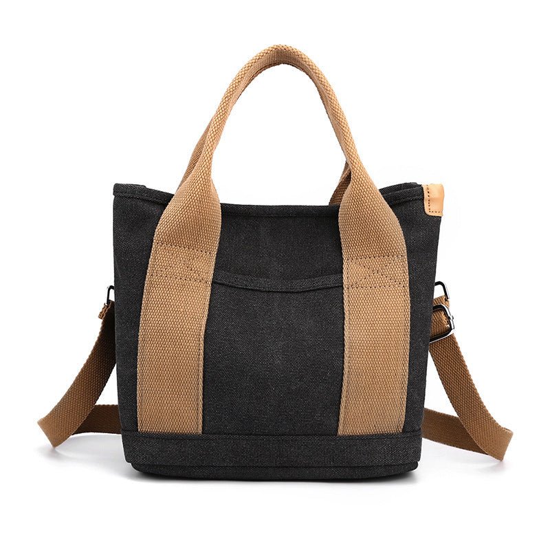 Women's Trendy Simple Fashion Style Large Capacity Commute Leisure Canvas Shoulder Bag - Weriion