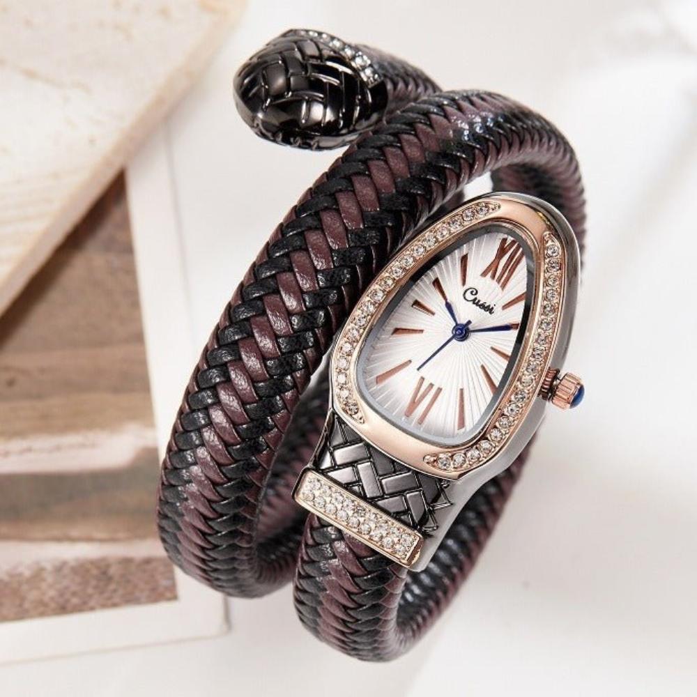 Women's Watch With Snake Shaped Leather Strap - Weriion