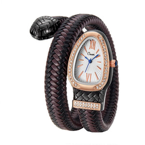 Women's Watch With Snake Shaped Leather Strap - Weriion