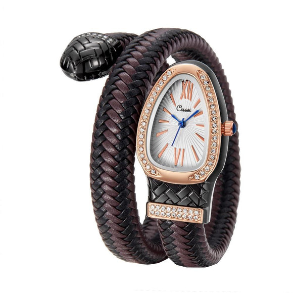 Women's Watch With Snake Shaped Leather Strap - Weriion