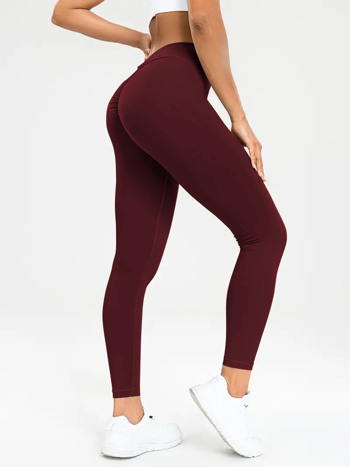 Women's Yoga Pants High Waist Lift High Elastic Tight Fitness Trousers Leggings - Weriion