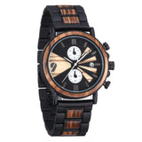 Wooden 10M Waterproof Single Fold Buckle Wrist Watch - Weriion