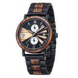 Wooden 10M Waterproof Single Fold Buckle Wrist Watch - Weriion