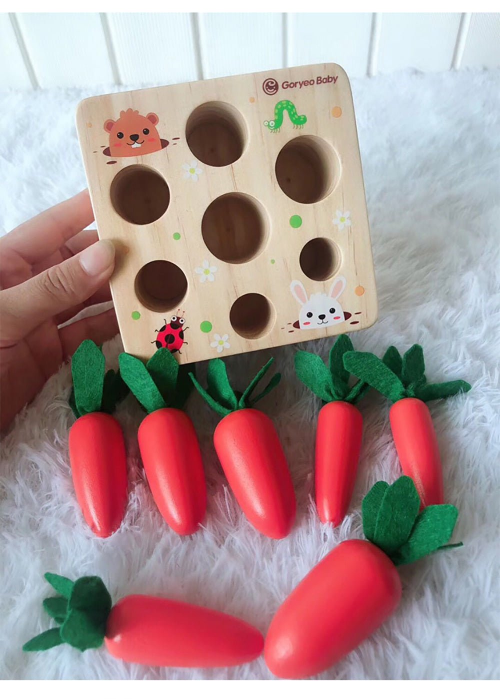 Wooden Board With Wooden Carrots Educational toys - Weriion