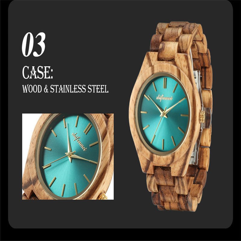 Wooden Quartz Watch With Steel Buckle - Weriion