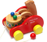 Wooden Small Bear Knocking Drum Early Educational Toy - Weriion