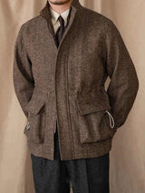 Wool Coat Stand - Up Collar Casual Retro Jacket - Weriion