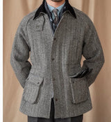 Wool Herringbone Heavy Retro Warm Jacket - Weriion