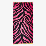 Pink & Black Towel With Zebra Pattern