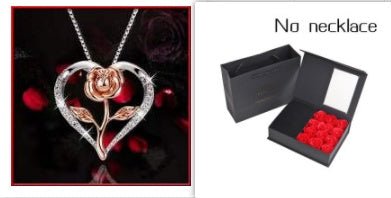 Zircon Heart Rose Silver Necklace For Women - Weriion