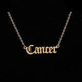 12 Zodiac Letter Constellations Pendants Necklaces For Women And Men Libra Scorpio Virgo Sagittarius Capricorn Aquarius - Weriion