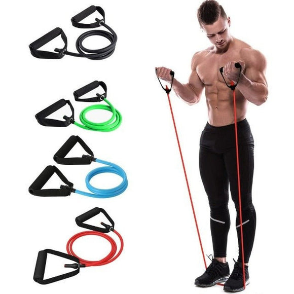 120cm Elastic Fitness Rubber Resistance Bands With Handles - Weriion