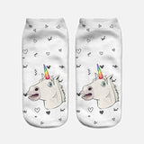 3D Print Unicorn Women's Cute Casual Popular Ankle Socks - Weriion