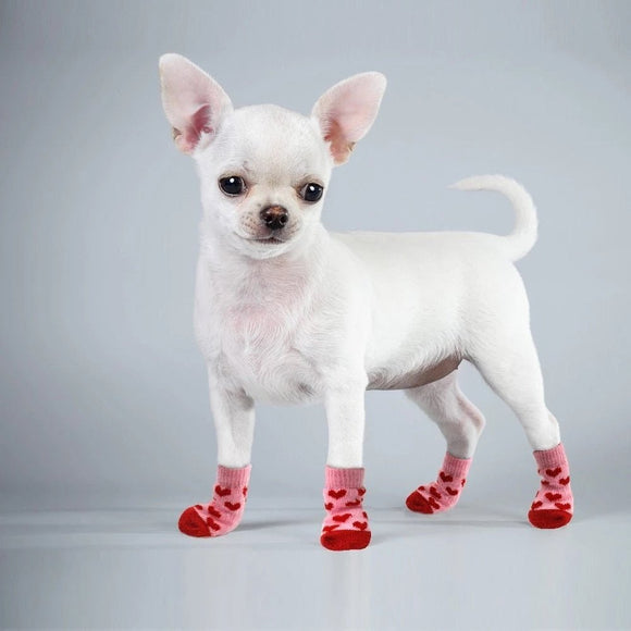 4pcs/set Lovely Warm Winter Dog Socks - Weriion