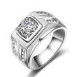 925 Silver Ring For Men 1 Carat Diamant - Weriion