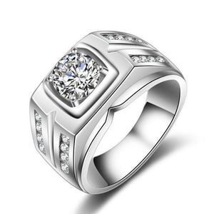 925 Silver Ring For Men 1 Carat Diamant - Weriion