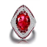 925 Sterling Silver Ring With Ruby Stones For Women - Weriion