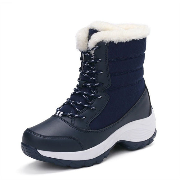 Artificial PU Leather Winter Boots - Weriion