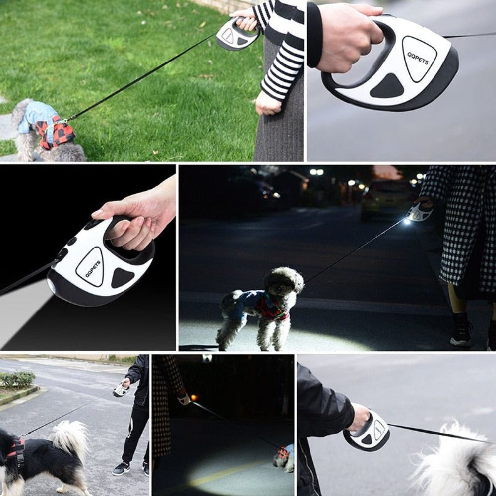 Automatic Retractable Dog Leash With LED Light For Night Safety - Weriion