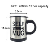 Automatic Stainless Steel Self Stirring Coffee Mug 400ml/ 13.5oz Capacity - Weriion