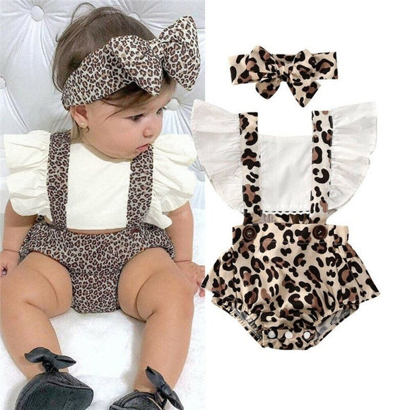 Baby Girl Leopard Print Outfit - Weriion