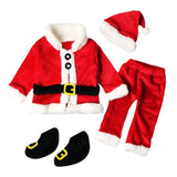 Baby Santa Claus Outfit 4pcs Top+Pants+Hat+One Pair Of Socks - Weriion
