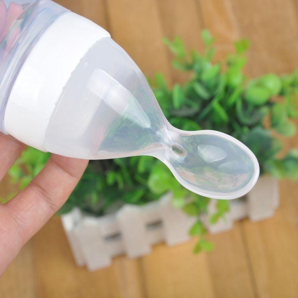 Baby Silicone Squeezing Milk Feeding Bottle - Weriion