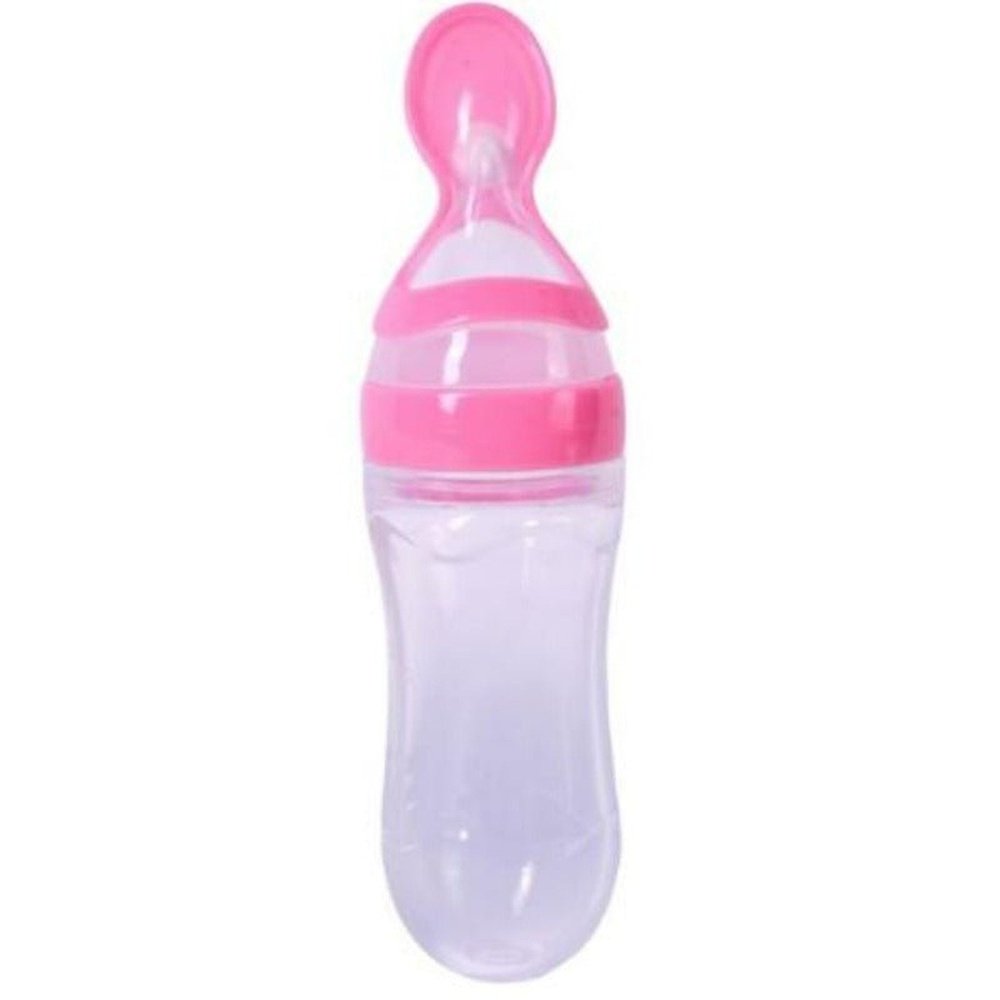 Baby Silicone Squeezing Milk Feeding Bottle - Weriion