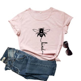 Bee Kind Print Cotton T-Shirt - Weriion