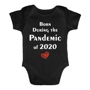 Born During The Pandemic Of 2020 Printed Letter Clothing Set For Babies Between 0-24 Months - Weriion