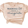 Casual Short Sleeve Funny Mamacita Needs A Margarita Print T-Shirt For Women - Weriion