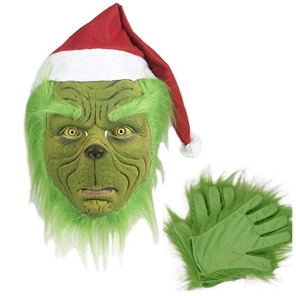 Christmas Grinch Masks and Gloves - Weriion