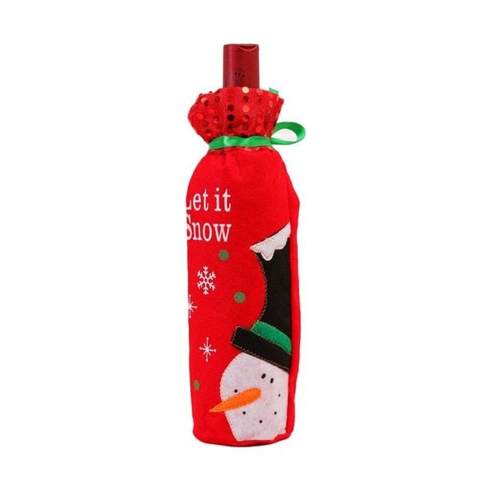 Christmas Themed Wine Bottle Covers - Weriion