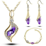 Colorful Austrian Crystal Drop Jewelry Sets - Weriion
