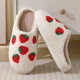 Comfortable Strawberry Themed Winter Cotton Slippers - Weriion