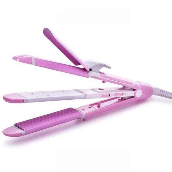 Electric Hair Straightener And Curling Iron For Wet & Dry Hair - Weriion