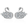 Electroplated Silver Swan Earrings - Weriion