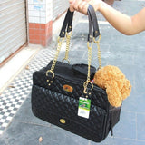 Elegant Faux Leather Pet Carrier Handbag - Weriion