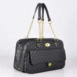 Elegant Faux Leather Pet Carrier Handbag - Weriion
