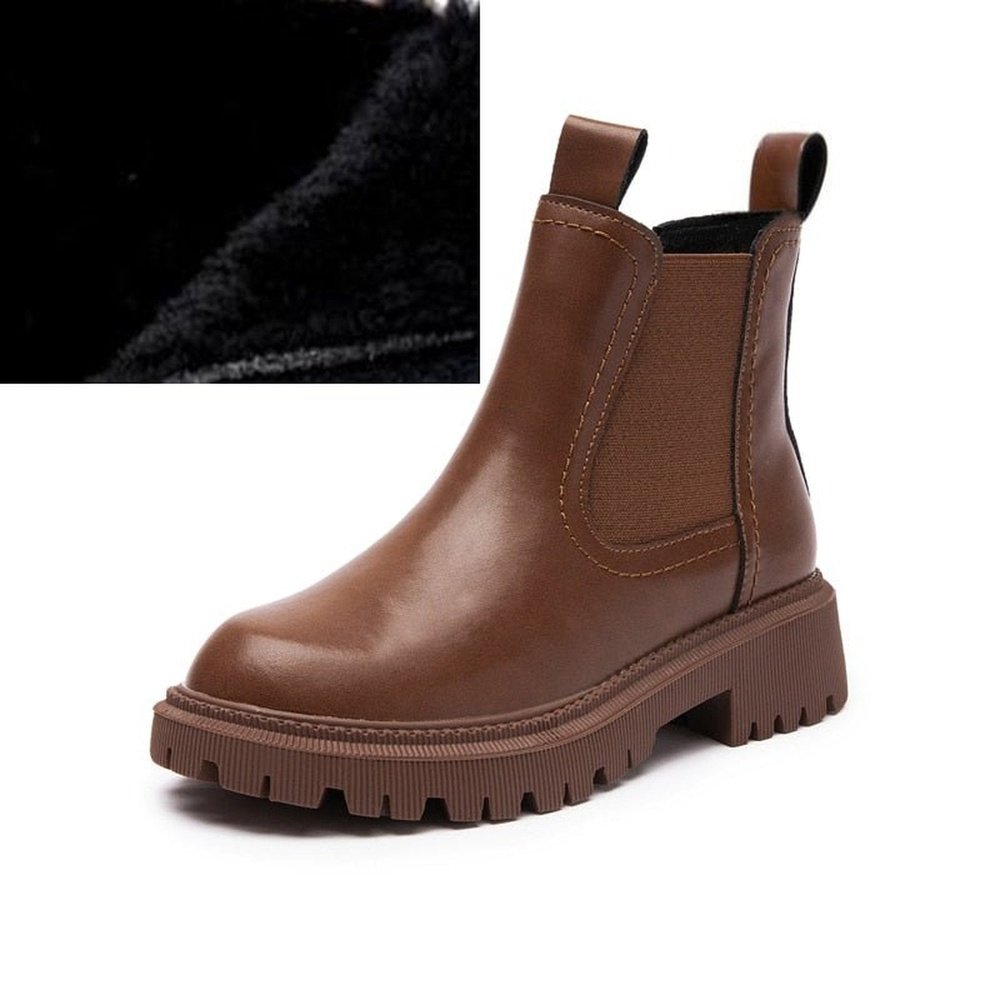 Elegant Leather Winter Boots For Women - Weriion