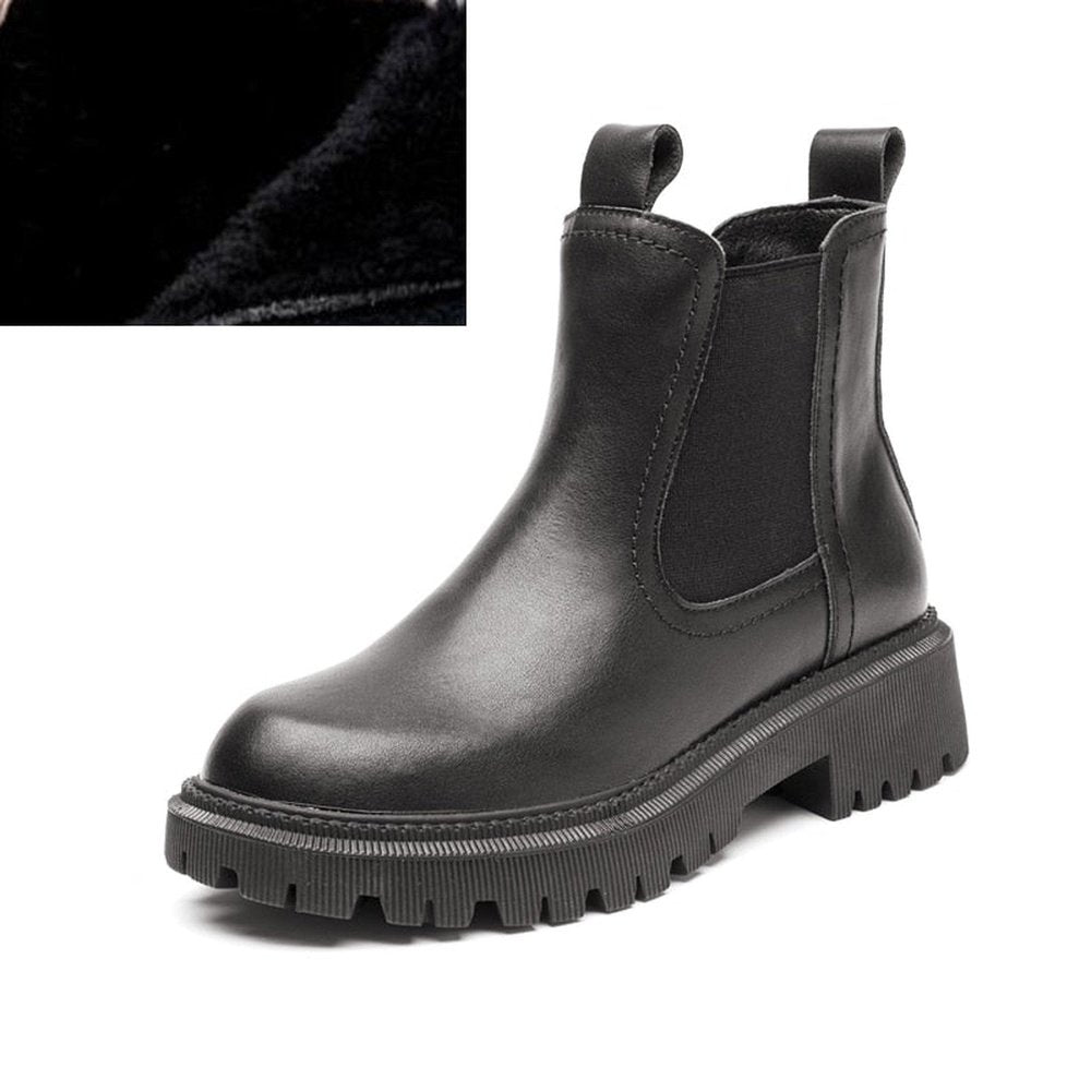 Elegant Leather Winter Boots For Women - Weriion