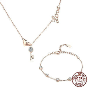Elegant Necklace And Bracelet Jewelry Set - Weriion